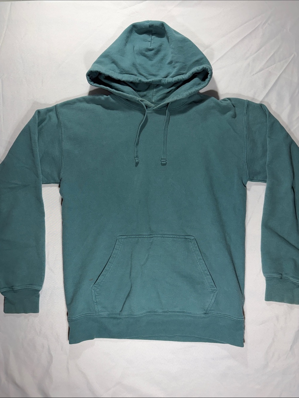 Champion Teal Pullover Hoodie - Solid Drawstring Sweatshirt